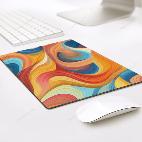 Mouse Pad Colorful Soft Curves for Your Workspace