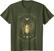 Egyptian Winged Scarab Moonphase Ornamen Engraving Tarot T-Shirt
