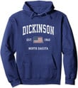 Dickinson North Dakota Nd Vintage American Flag Design Pullover Hoodie