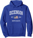Dickinson North Dakota Nd Vintage American Flag Design Pullover Hoodie