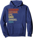 Retro Legendary Since January 2004 T Shirt 15 Years Old Pullover Hoodie