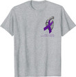 Overdose Awareness Purple Ribbon Heart Miss You T-Shirt