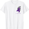 Overdose Awareness Purple Ribbon Heart Miss You T-Shirt