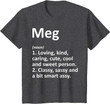 MEG Definition Personalized Name Funny Birthday Gift Idea T-Shirt