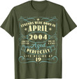19 Years Old 19th Birthday Gift Legends Born In April 2004 T-Shirt