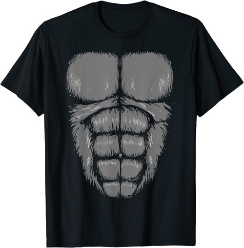 Gorilla Chest Muscles Abs Costume Halloween Easy Gift T-Shirt