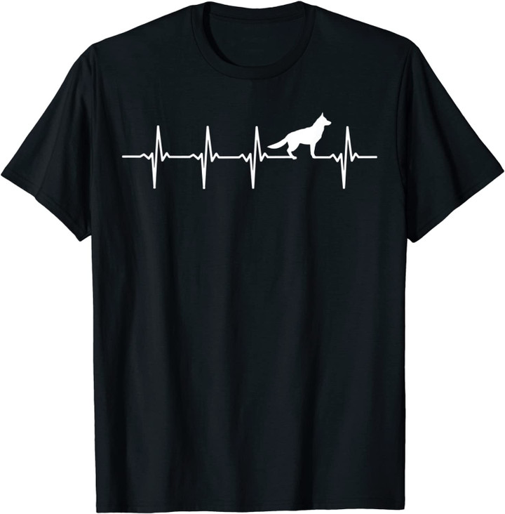 German Shepherd heartbeat t-shirt for German shepherd lovers
