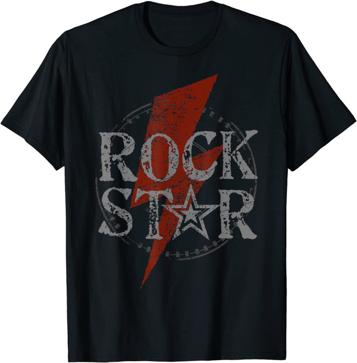 Rock Star Music Fan Gift graphic Rock N Roll Tee Star T-Shirt