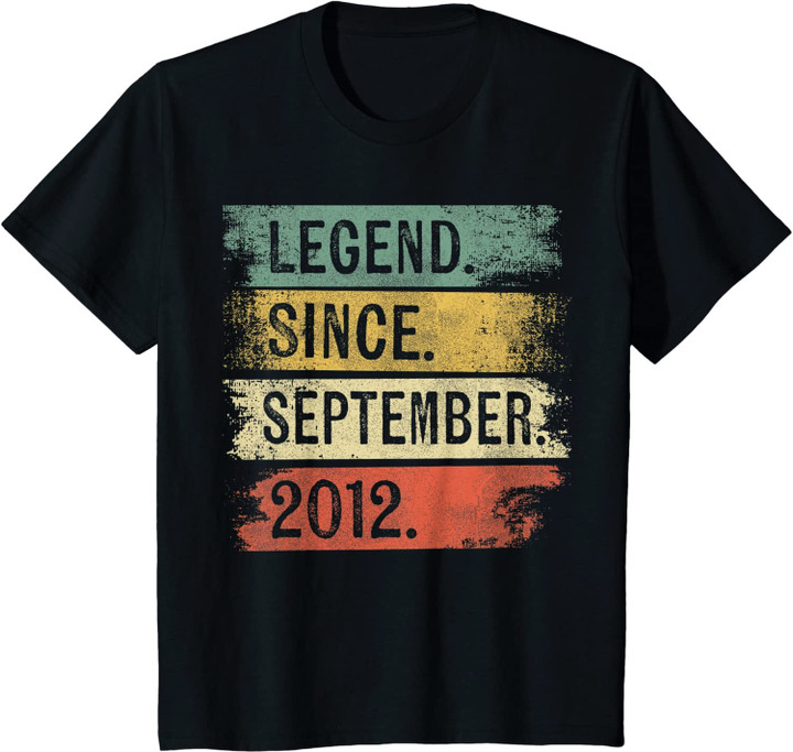 Kids Legend Since September 2012 10th Birthday Gifts 10 Year Old T-Shirt