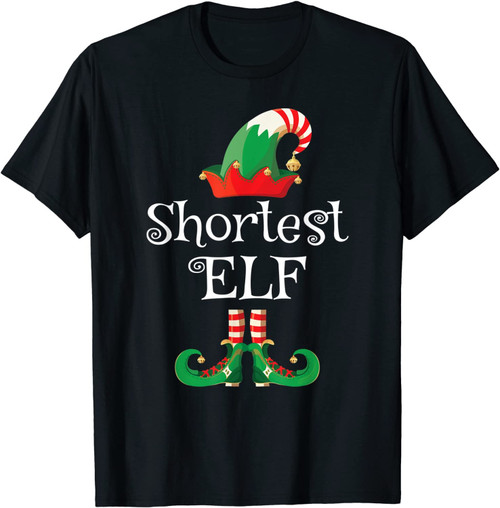 Shortest Elf Shirt Gift Funny Costume Matching Christmas T-Shirt