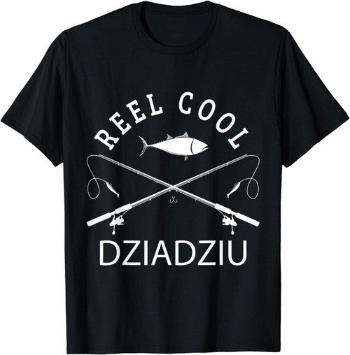Mens Reel Cool Dziadziu Fishing Polish Grandpa Father's Day Gift T-Shirt