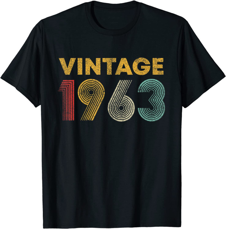 Vintage 1963 59th Birthday Gift Men Women 59 Years Old T-Shirt