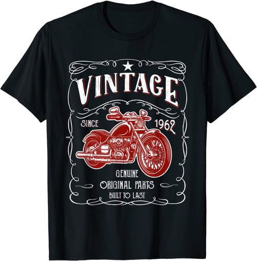 Funny 60th Birthday 1962 Gift Vintage Classic Motorcycle 60 Years T-Shirt