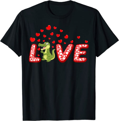 Alligator Lover Funny Hearts Love Alligator Valentine's Day T-Shirt