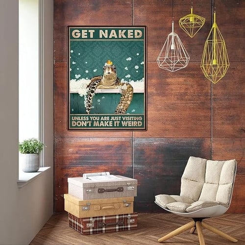 Get Naked Unless You are Just Visiting Don't Make It Weird Retro Metal Tin Sign Vintage Sign for Bathroom Wall Decor 8x12 Inch