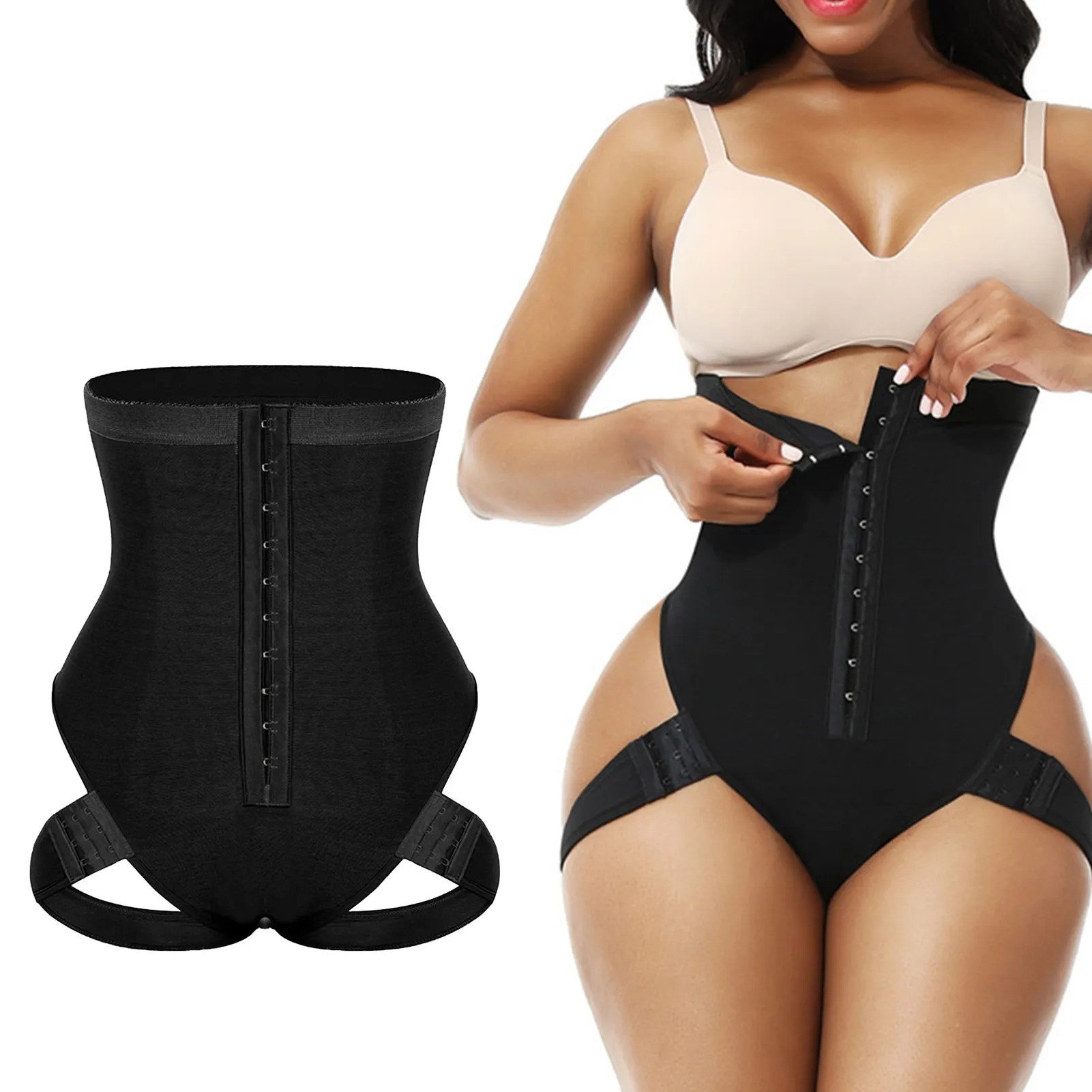 Aueoeo Waist Trainer Wrap for Women, Skinnygirl Shapewear Women's High  Waist Alterable Button Lifter Hip and Hip Tucks In Pants 