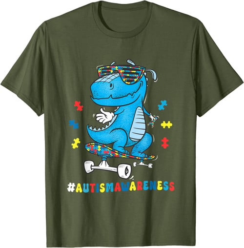 Dinosaur Skateboarding  Choose Kindness T-Shirt