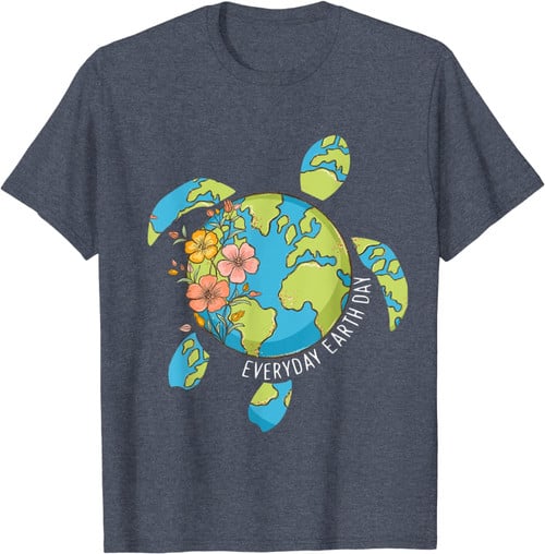 Womens earth day 2023 turtle earth day every day floral T-Shirt