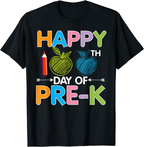 Happy 100th Day Of Pre-K Best Gift For Female Teacher Girls T-Shirt