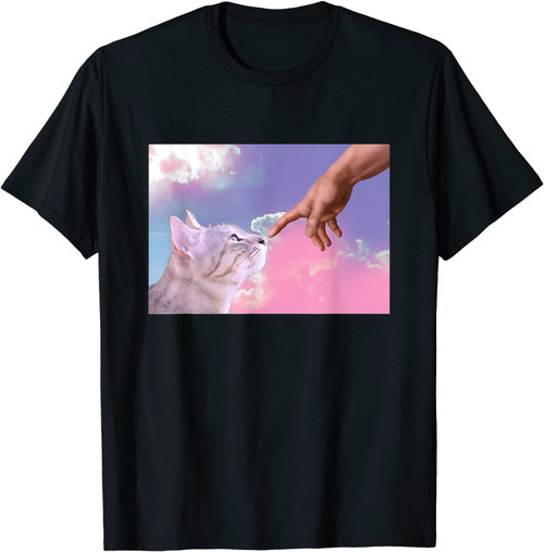 The Creation Of Cat Funny Michelangelo's T-Shirt