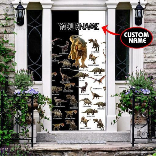 Personalized Love Dinosaur Door Cover JSD25