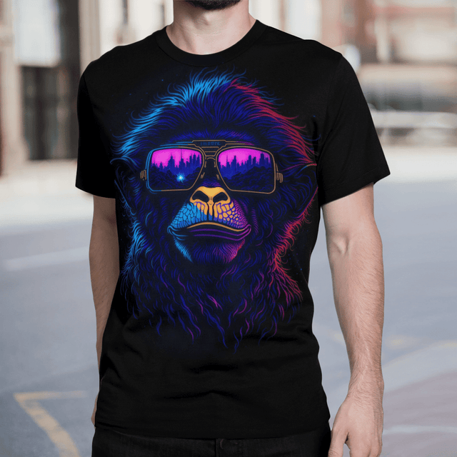 mens Vaporwave Monkey Shirt