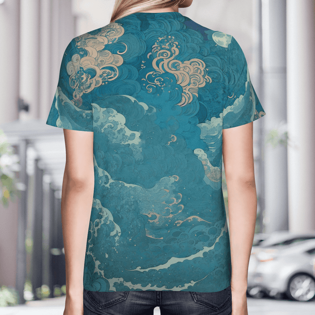 Ocean Waves All Over Print Shirt