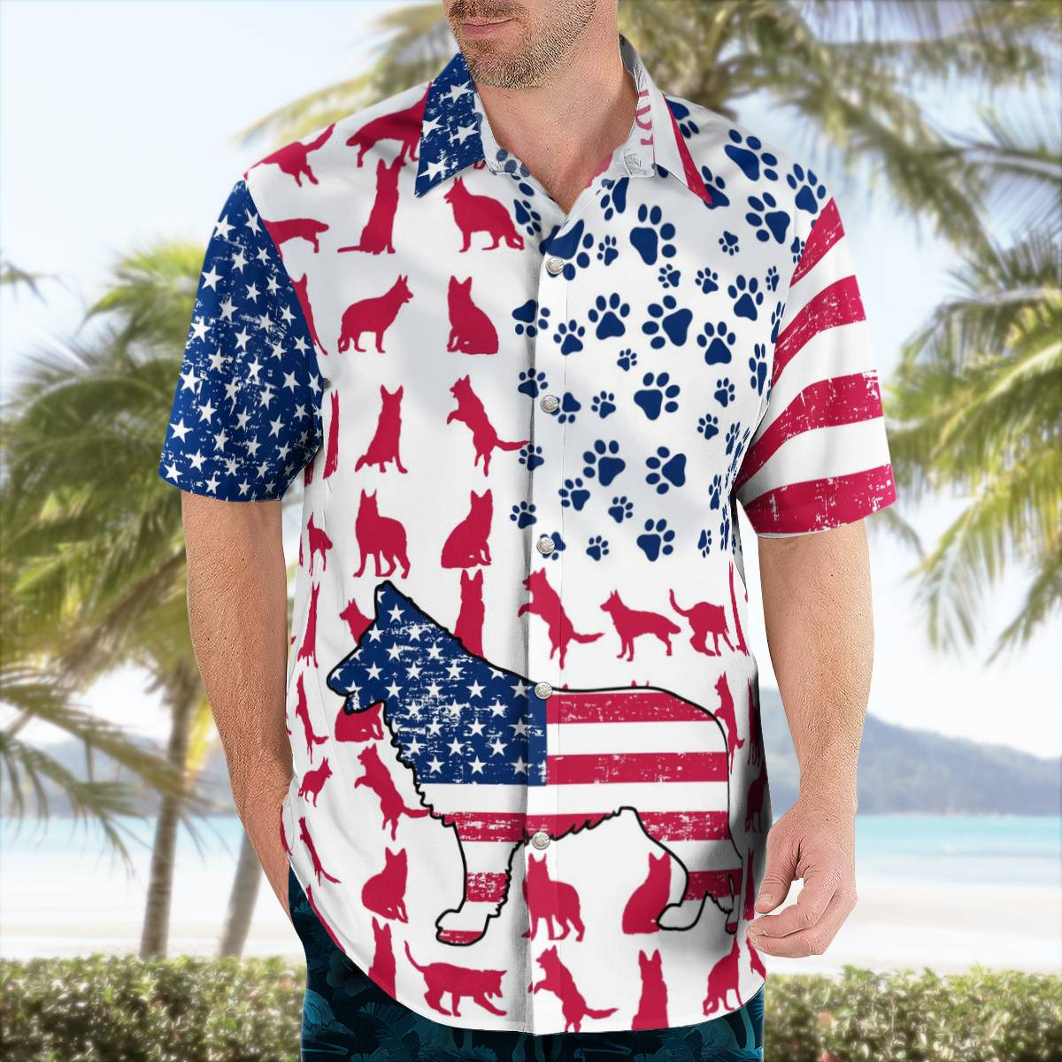 German Shepherd AOP Hawaii Shirt - GifteClub-plusbase
