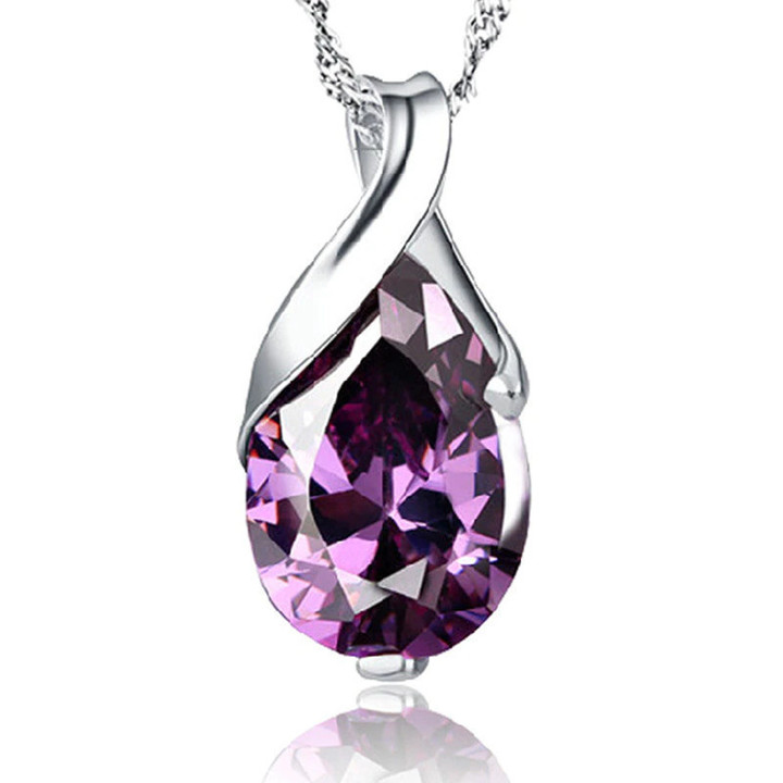 Purple Pendant Necklace for Woman Charm Jewelry Gift