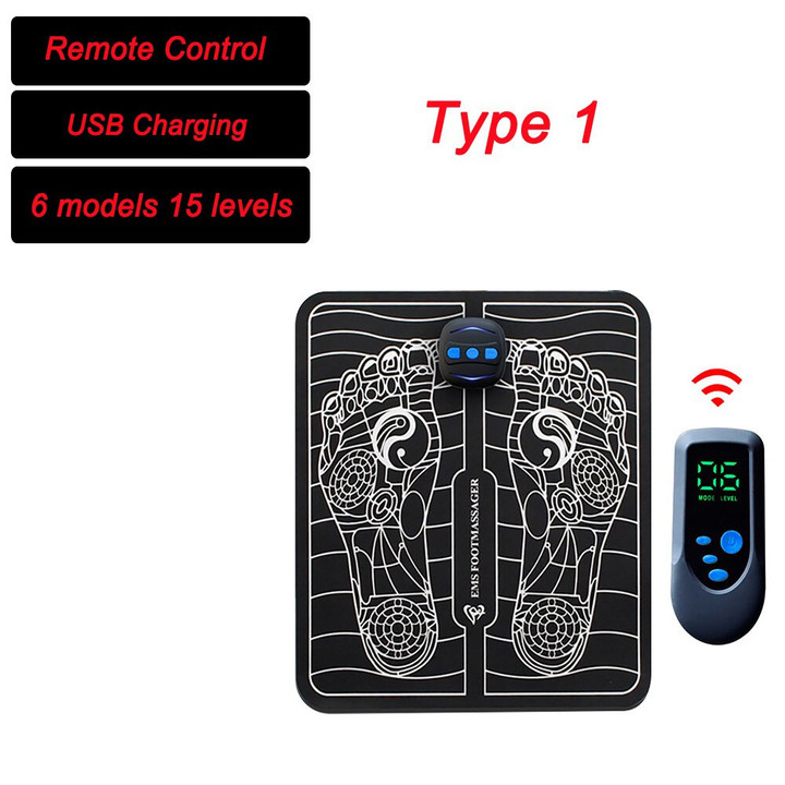 Electric TENS EMS Pulse Foot Massager Mat Remote Control Pain Relief Health Care Folding Pad Acupuncture Therapy Relax Feet