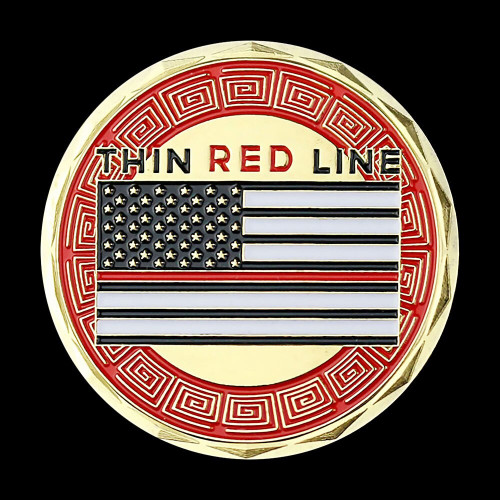 Fire Fighter Thin Red Line Gold PlatedCollectible Commemorative Coin Gift