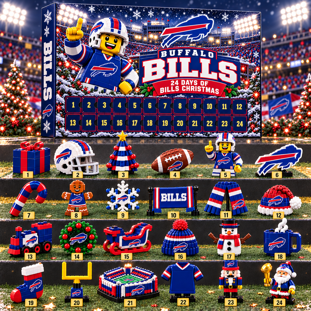 Buffalo Bills NFL 24 Day Of Christmas Advent Calendar Gift For Fan