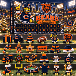 Chicago Bears NFL 24 Day Of Christmas Advent Calendar Gift For Fan