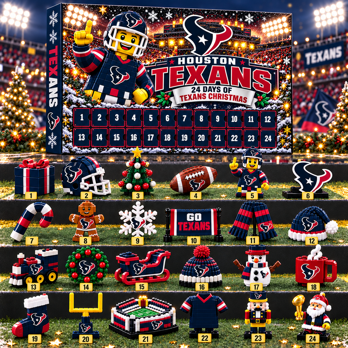 Houston Texans NFL 24 Day Of Christmas Advent Calendar Gift For Fan