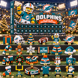 Miami Dolphins NFL 24 Day Of Christmas Advent Calendar Gift For Fan