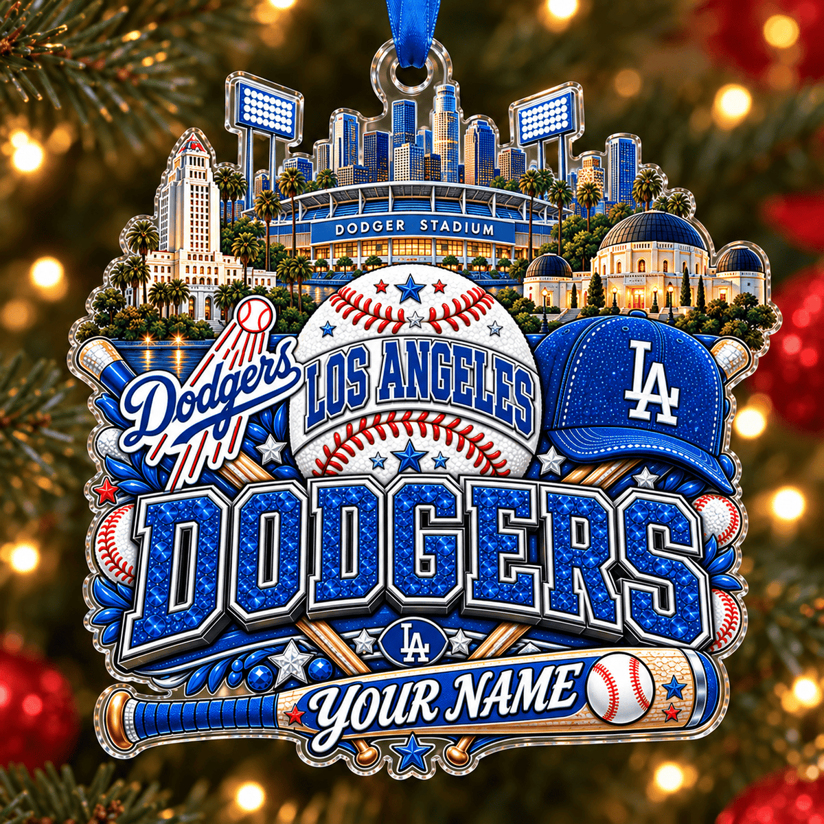 Los Angeles Dodgers Christmas MLB Acrylic Ornament Personalized Gift For Fan - Limited Edition
