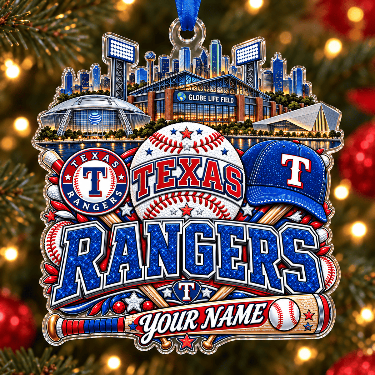 Texas Rangers Christmas MLB Acrylic Ornament Personalized Gift For Fan - Limited Edition