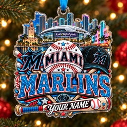 Miami Marlins Christmas MLB Acrylic Ornament Personalized Gift For Fan - Limited Edition