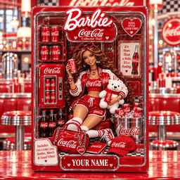 Coca-Cola Collector Edition Barbie ustom Any Name Acrylic Block Plaque Gifts For Fan - Limited Edition