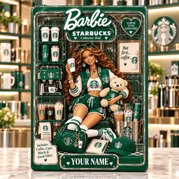 Starbucks Collector Edition Barbie Custom Any Name Acrylic Block Plaque Gifts For Fan - Limited Edition