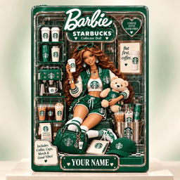Starbucks Collector Edition Barbie Custom Any Name Acrylic Block Plaque Gifts For Fan - Limited Edition