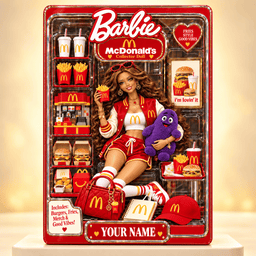 McDonald's Collector Edition Barbie Custom Any Name Acrylic Block Plaque Gifts For Fan - Limited Edition