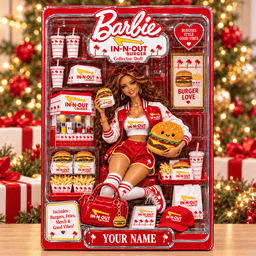 In-N-Out Burger Collector Edition Barbie Custom Any Name Acrylic Block Plaque Gifts For Fan - Limited Edition