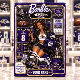Baltimore Ravens Collector Edition Barbie Custom Any Name Acrylic Block Plaque Gifts For Fan - Limited Edition