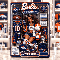 Denver Broncos Collector Edition Barbie Custom Any Name Acrylic Block Plaque Gifts For Fan - Limited Edition