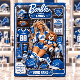 Detroit Lions Collector Edition Barbie Custom Any Name Acrylic Block Plaque Gifts For Fan - Limited Edition