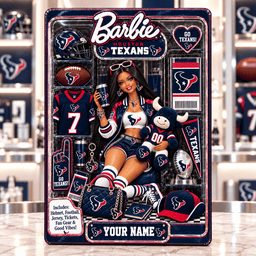 Houston Texans Collector Edition Barbie Custom Any Name Acrylic Block Plaque Gifts For Fan - Limited Edition