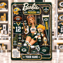 Green Bay Packers Collector Edition Barbie Custom Any Name Acrylic Block Plaque Gifts For Fan - Limited Edition