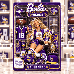 Minnesota Vikings Collector Edition Barbie Custom Any Name Acrylic Block Plaque Gifts For Fan - Limited Edition