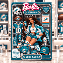 Miami Dolphins Collector Edition Barbie Custom Any Name Acrylic Block Plaque Gifts For Fan - Limited Edition